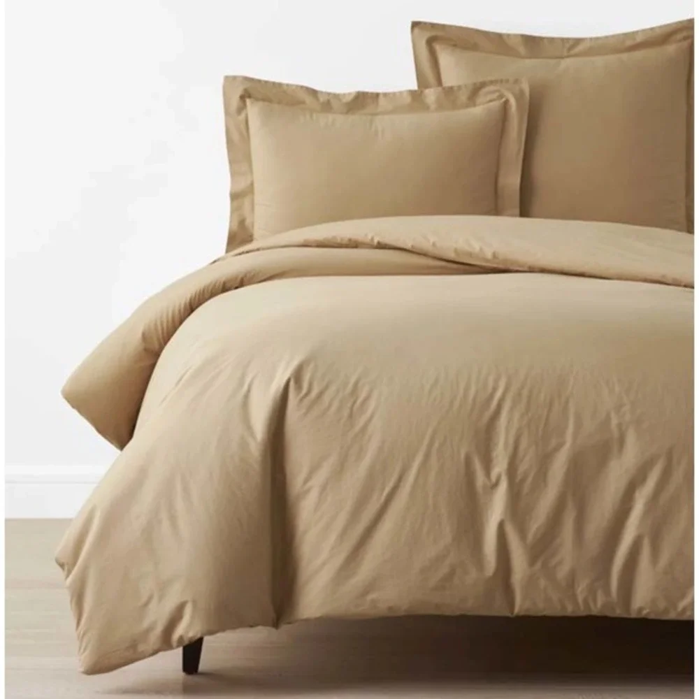 The Company Store Wheat Garment Washed Cotton Percale Full Duvet Cover 51412D-F
